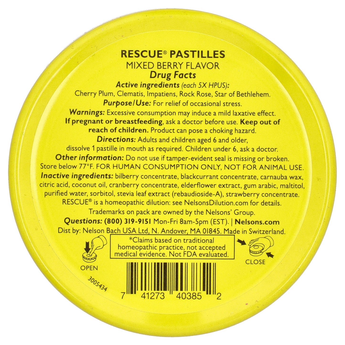 Bach, Rescue® Pastilles, Stress Relief, Mixed Berry, 35 Pastilles, 1.7 oz (50 g)