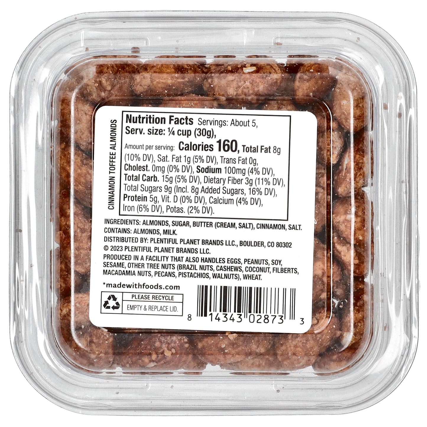 Made With, Cinnamon Toffee Almonds, 5 oz (142 g)