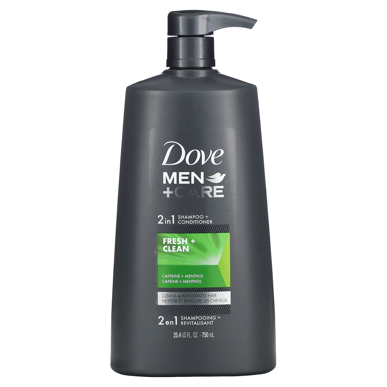 Dove, Men+Care, 2 in 1 Shampoo + Conditioner, Fresh & Clean, 25.4 fl oz (750 ml)