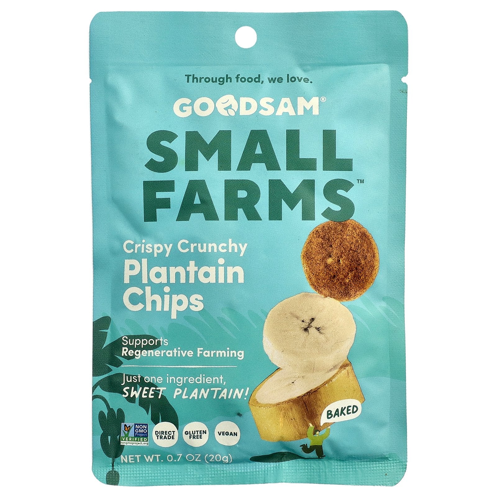 GoodSam, Small Farms™, Crispy Crunchy Chips, Plantain, 0.7 oz (20 g)