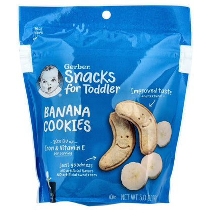Gerber, Snacks for Toddler, Banana Cookies, 12+ Months, 5 oz (142 g)