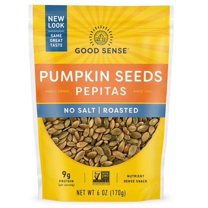 Good Sense, Pumpkin Seeds Pepitas, No Salt, Roasted, 6 oz (170 g)