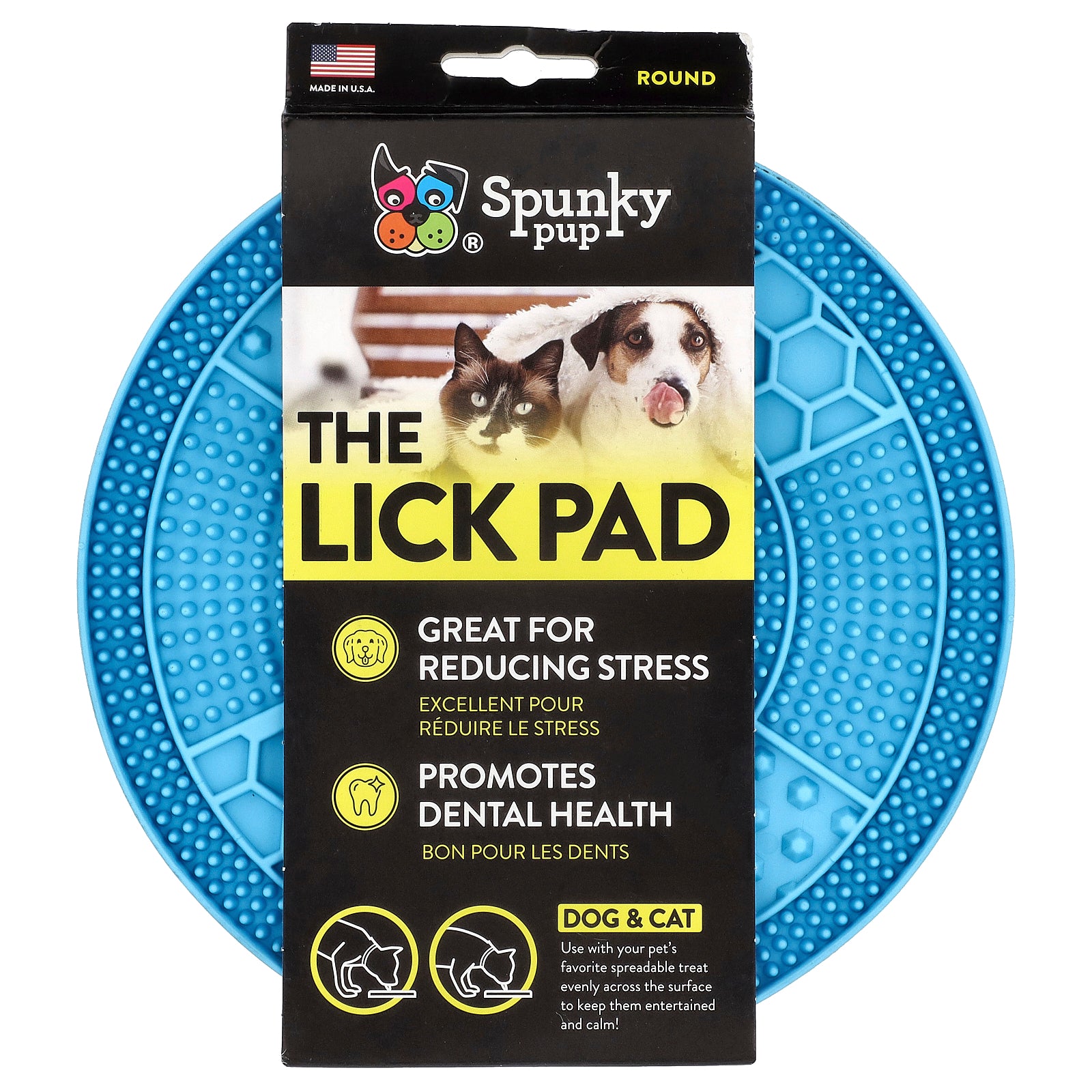 Spunky Pup, The Lick Pad, Dog & Cat, Round, 1 Pad