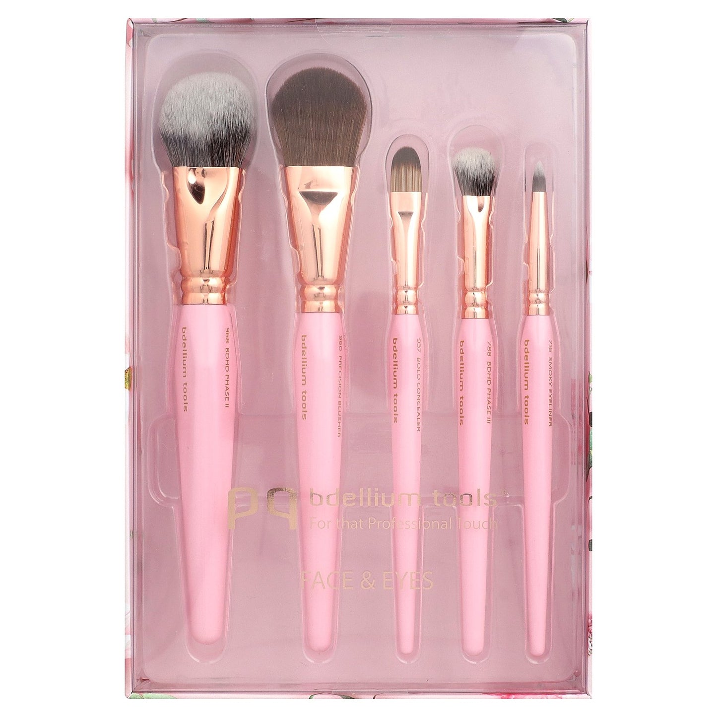Bdellium Tools, Face & Eyes Brush Set, 5 Brushes