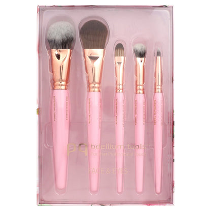 Bdellium Tools, Face & Eyes Brush Set, 5 Brushes