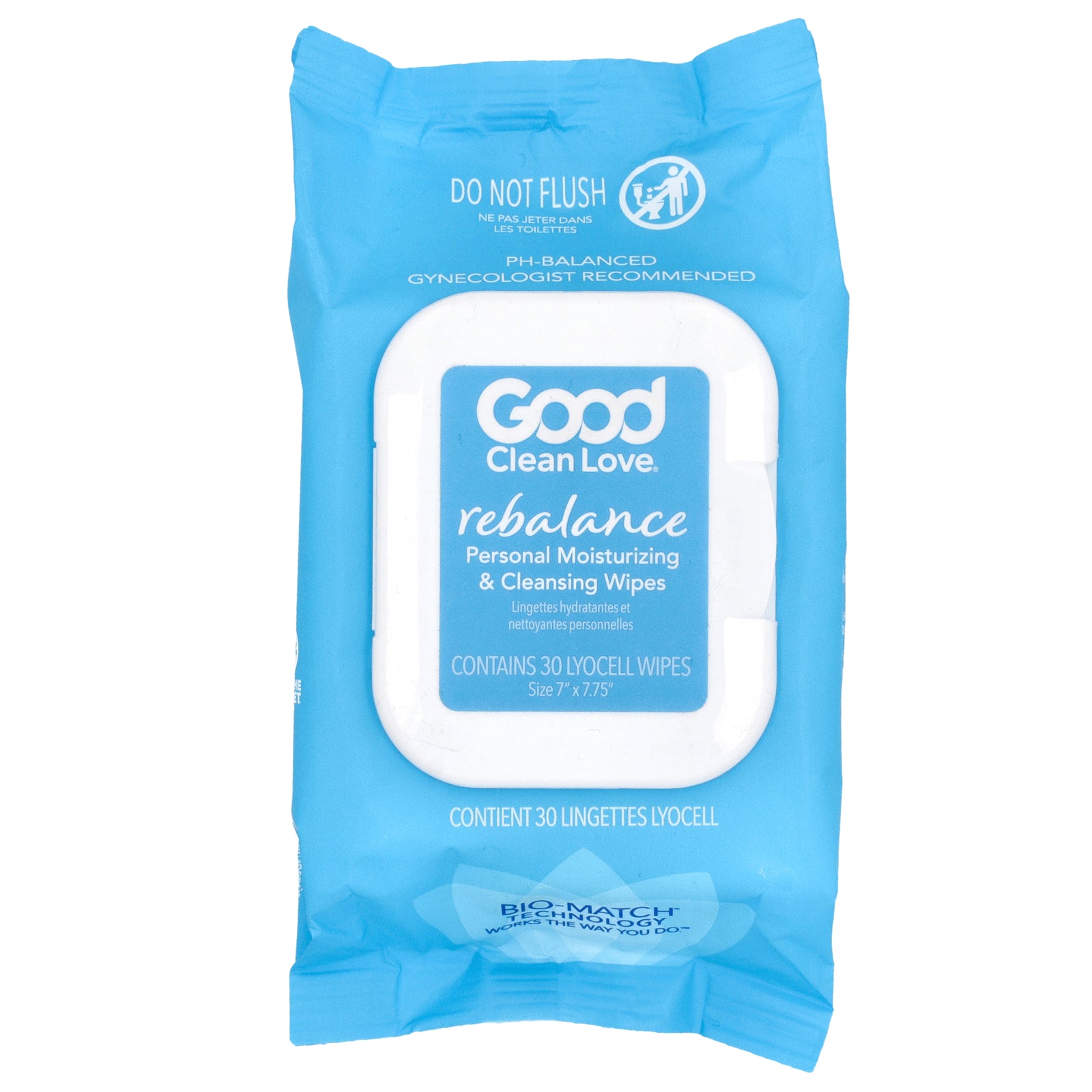 Good Clean Love, Rebalance, Personal Moisturizing & Cleansing Wipes, Fragrance Free, 30 Lyocell Wipes