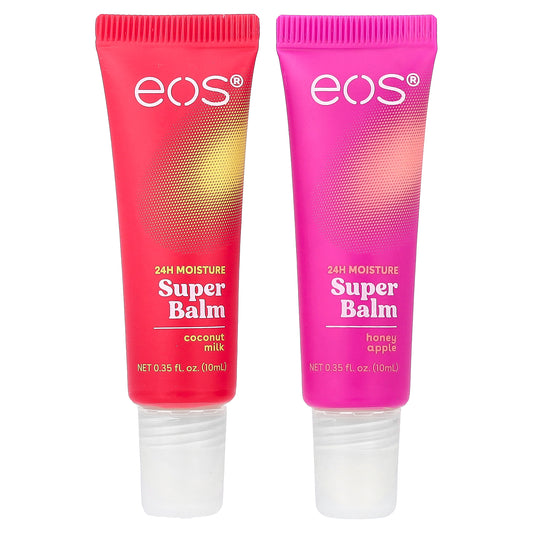 EOS, 24H Moisture Super Balm, Coconut Milk & Honey Apple, 2 Pack, 0.35 fl oz (10 ml) Each