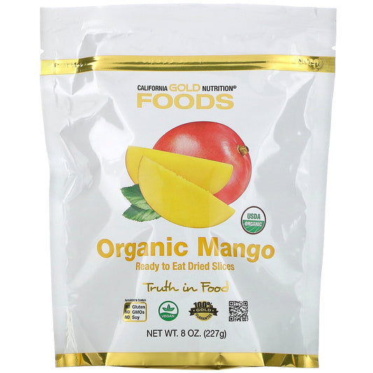 California Gold Nutrition, Organic Mango, Ready to Eat Dried Slices, 8 oz (227 g)