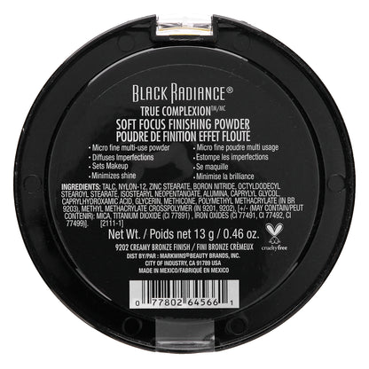 Black Radiance, True Complexion, Soft Focus Finishing Powder, 9202 Creamy Bronze Finish, 0.46 (13 g)