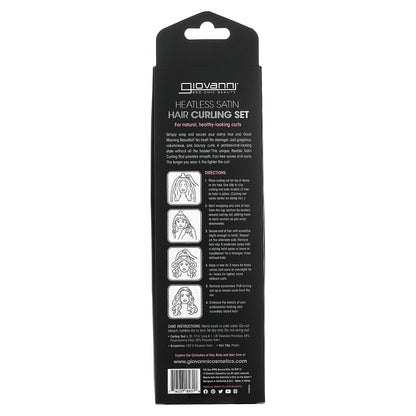 Giovanni, Heatless Satin, Hair Curling Set, Ivory, 4 Pieces