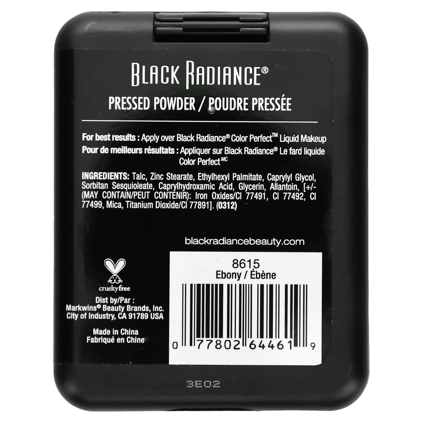 Black Radiance, Pressed Powder, 8615 Ebony, 0.28 oz (7.8 g)