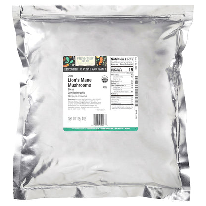 Frontier Co-op, Organic Slices Dried Lion's Mane Mushrooms, 4 oz (113 g)