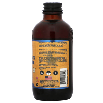Okay Pure Naturals, Black Jamaican Castor Oil With Argan, Original Dark, 4 fl oz (118 ml)