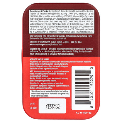 MaryRuth's, Energy Dissolving Strips, Strawberry, 30 Strips