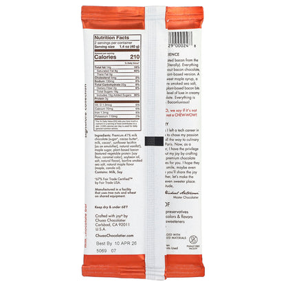 Chuao Chocolatier, Milk Chocolate Bar, Baconluxious® with Plant-Based Bacon, 2.8 oz (80 g)