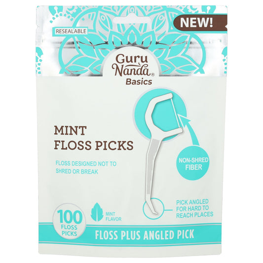 GuruNanda, Basics, Mint Floss Picks, 100 Floss Picks