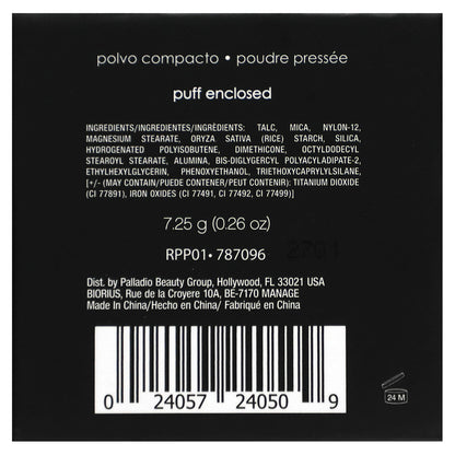 Palladio, Pressed Rice Powder, Translucent RPP01, 0.26 oz (7.25 g)