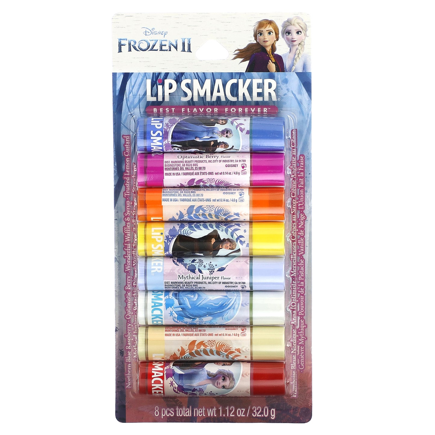 Lip Smacker, Disney Frozen II, Lip Balm, Party Pack, 8 Pack, 1.12 oz (32 g)