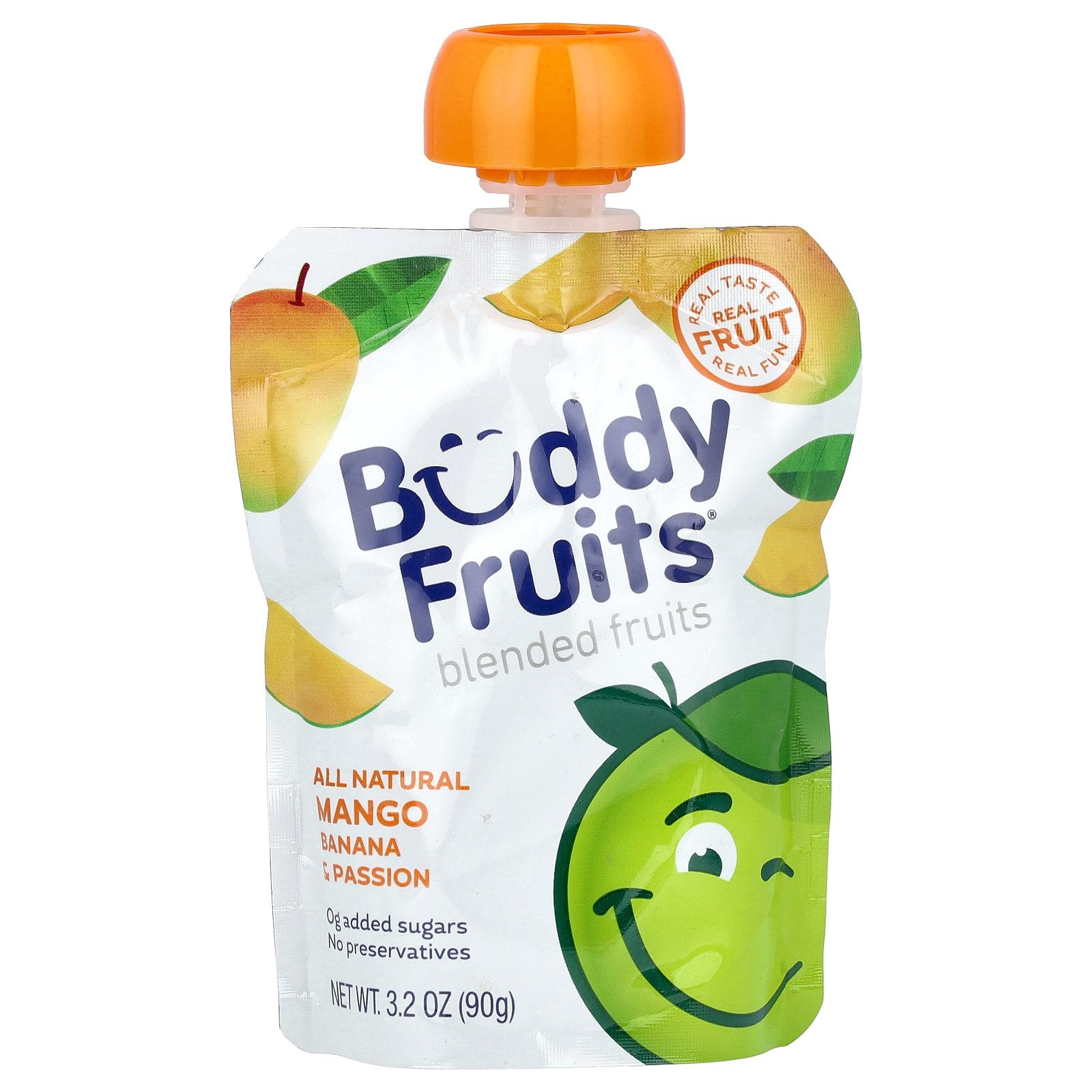 Buddy Fruits, Blended Fruits, Mango, Banana & Passion, 3.2 oz (90 g)