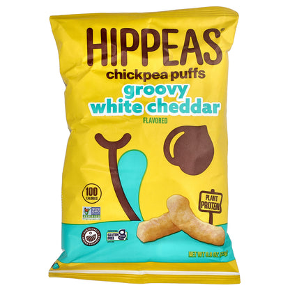 Hippeas, Chickpea Puffs, Groovy White Cheddar, 6 Bags, 0.8 oz (23 g) Each