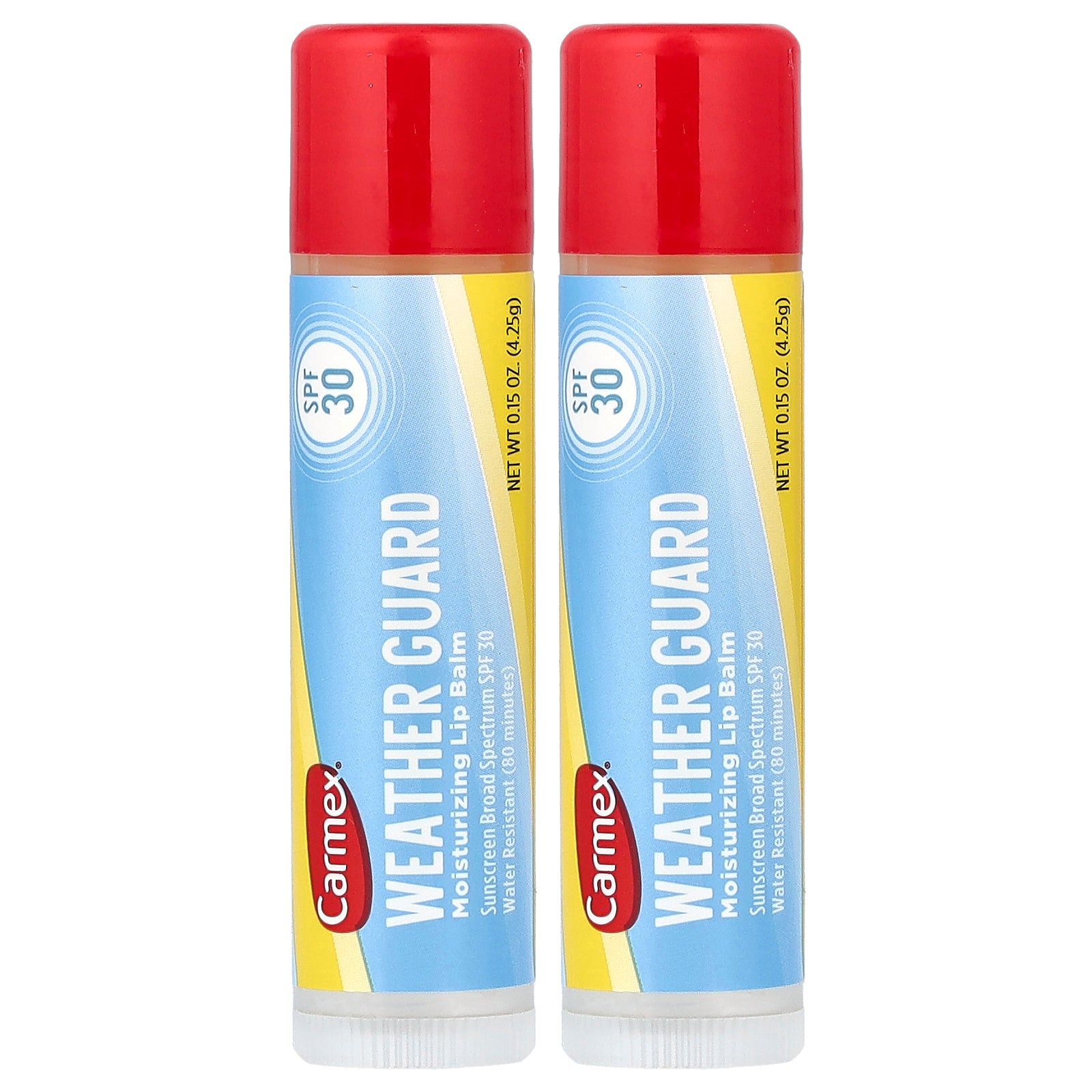 Carmex, Weather Guard, Moisturizing Lip Balm, SPF 30, 2 Pack, 0.15 oz (4.25 g) Each