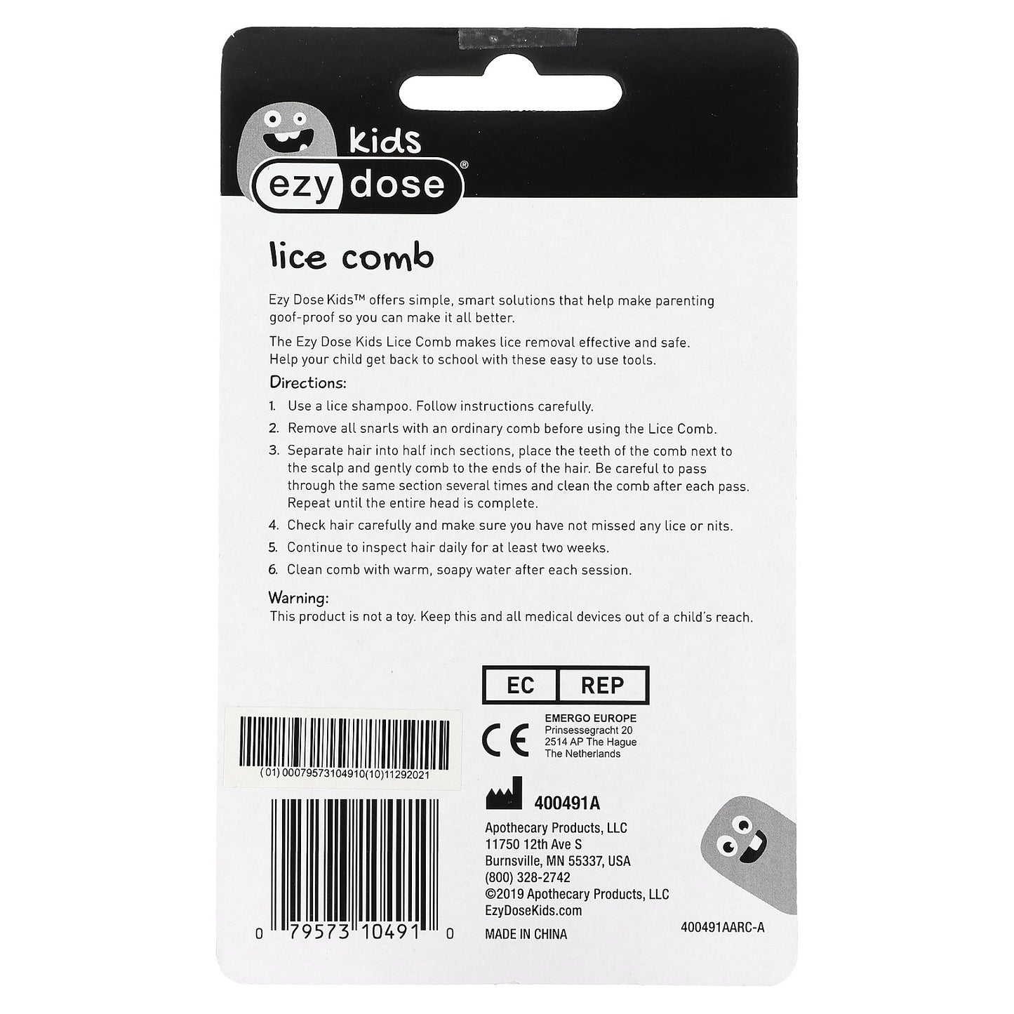 Ezy Dose, Kids, Lice Comb, 1 Comb