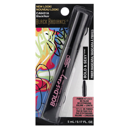 Black Radiance, Bold & Sexy, Fiber Mascara, CA6431A Black, 0.17 fl oz (5 ml)