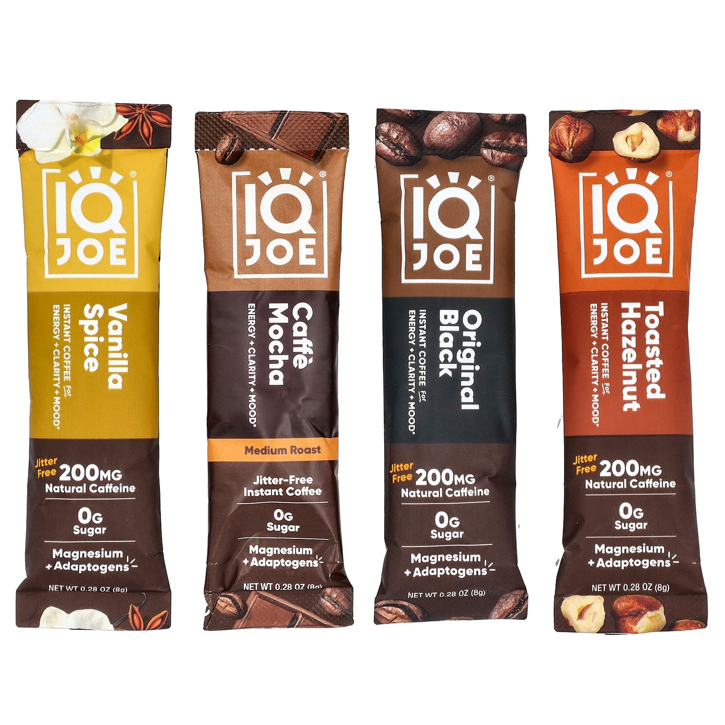 IQBAR, IQJOE®, Instant Coffee For Energy + Clarity + Mood, Variety Pack, 16 Sticks, 0.28 oz (8 g) Each