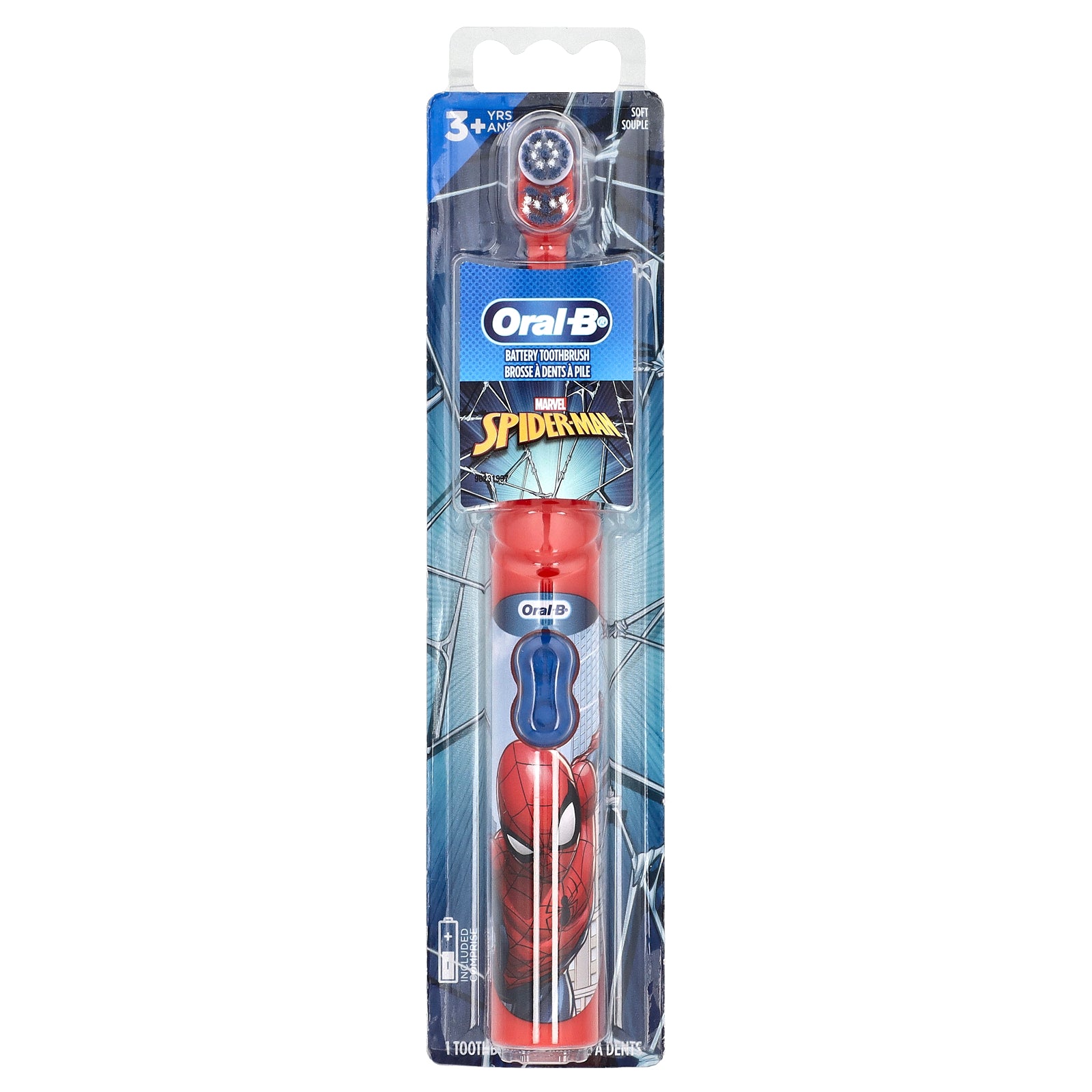 Oral-B, Battery Toothbrush, Soft, 3+ Yrs, Spider-Man, 1 Toothbrush