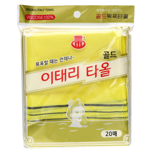 Goldsangsa, Exfoliating Towel, Yellow, 20 Count