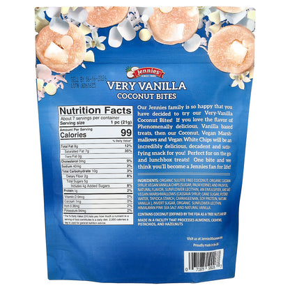 Jennies Macaroons, Very Vanilla Coconut Bites, with Marshmallows & Tender Coconut, 5.25 oz (149 g)
