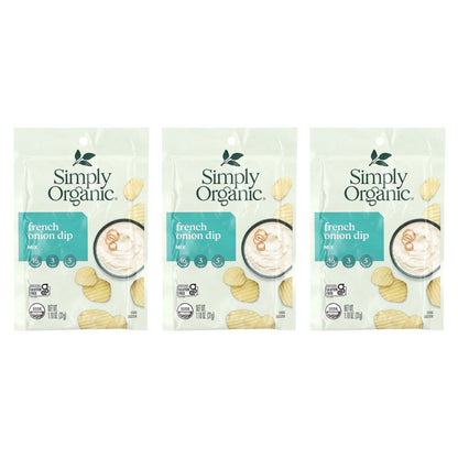 Simply Organic, French Onion Dip Mix, 3 Packets, 1.10 oz (31 g) Each