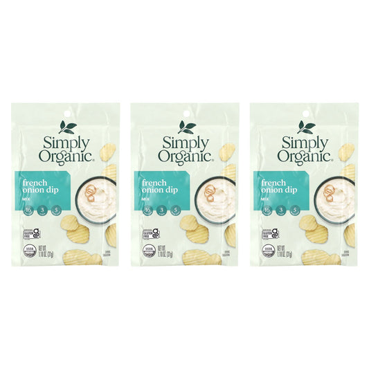 Simply Organic, French Onion Dip Mix, 3 Packets, 1.10 oz (31 g) Each