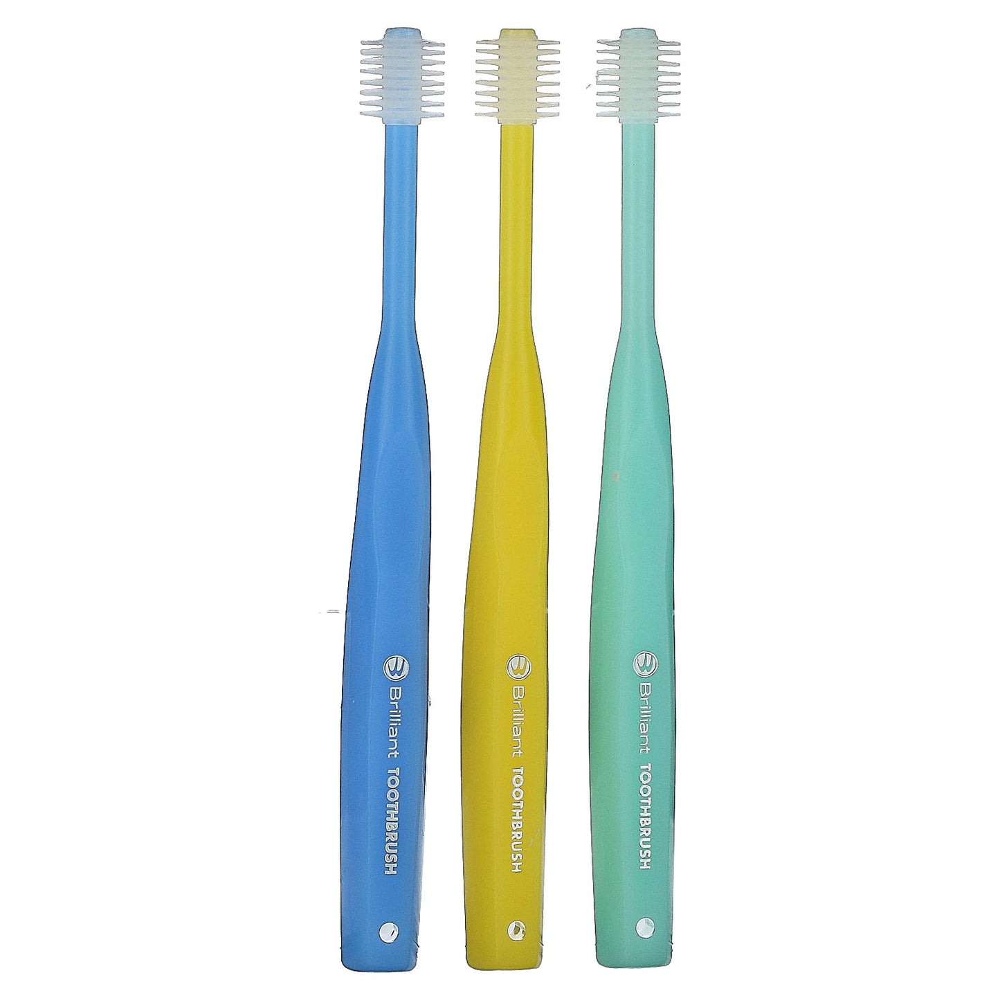 Baby Buddy, Brilliant, Baby Toothbrush, 4-24 Months, Blue, Mint, Yellow, 3 Toothbrushes