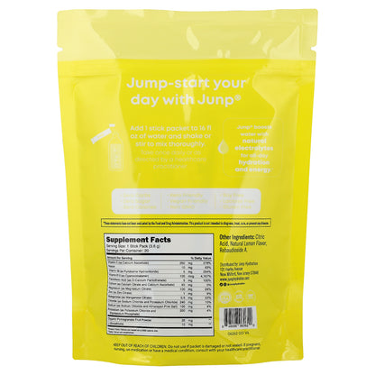 JUNP Hydration, Electrolyte Powder Mix, Lemon, 20 Stick Packs, 0.13 oz (3.6 g) Each