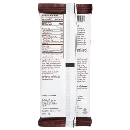 Chuao Chocolatier, Dark Chocolate Bar, Triple Nut Temptation™, 3.5 oz (100 g)