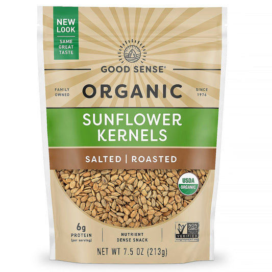 Good Sense, Organic Sunflower Kernels, Salted, Roasted, 7.5 oz (213 g)