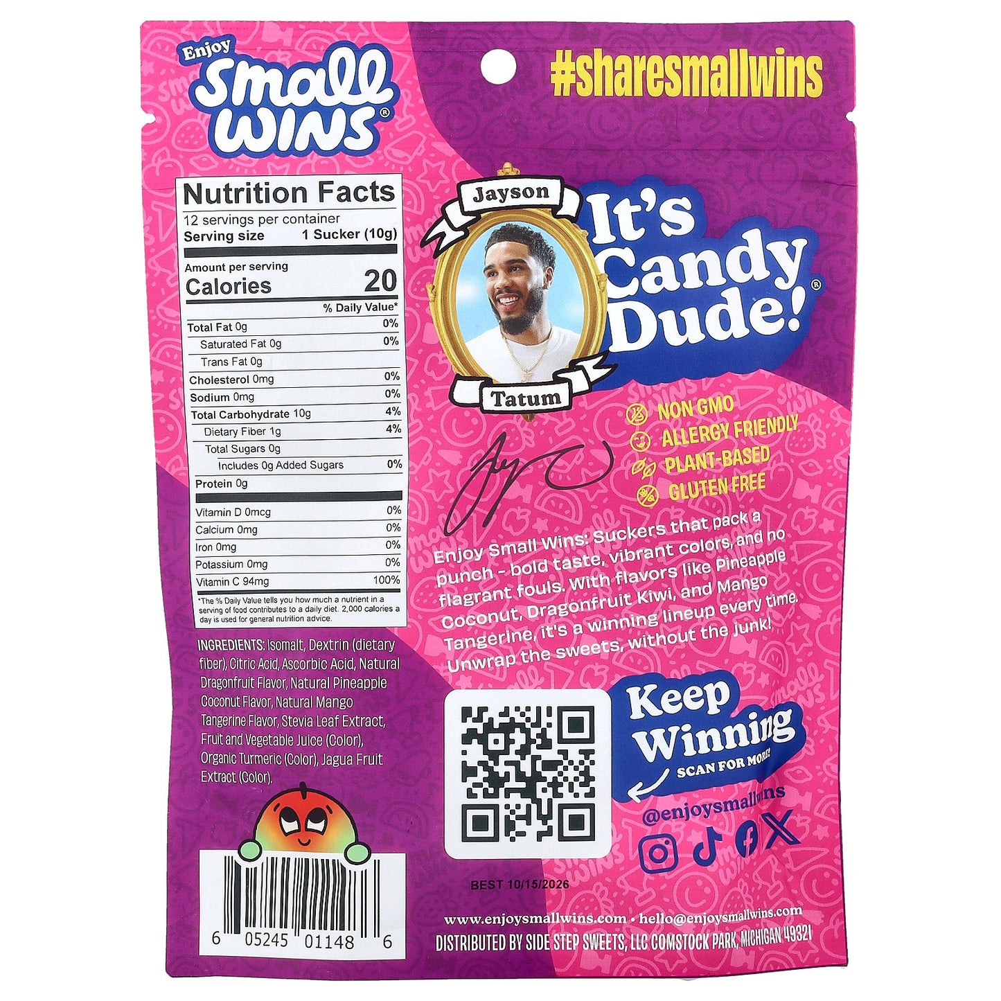 Enjoy Small Wins, Suckers, Tropical Fruit, 12 Count, 4.23 oz (120 g)