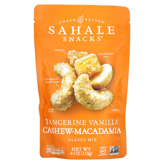 Sahale Snacks, Glazed Mix, Tangerine Vanilla Cashew-Macadamia, 4 oz (113 g)