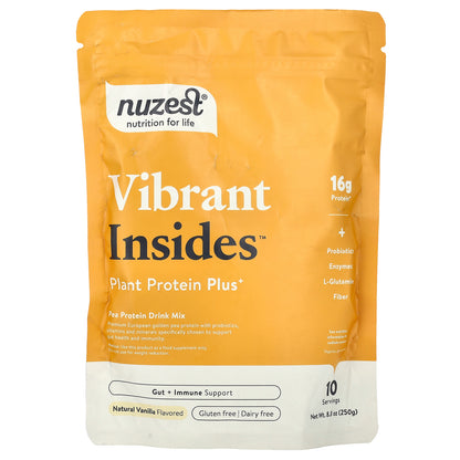 Nuzest, Vibrant Insides™, Plant Protein Plus+, Natural Vanilla, 8.8 oz (250 g)