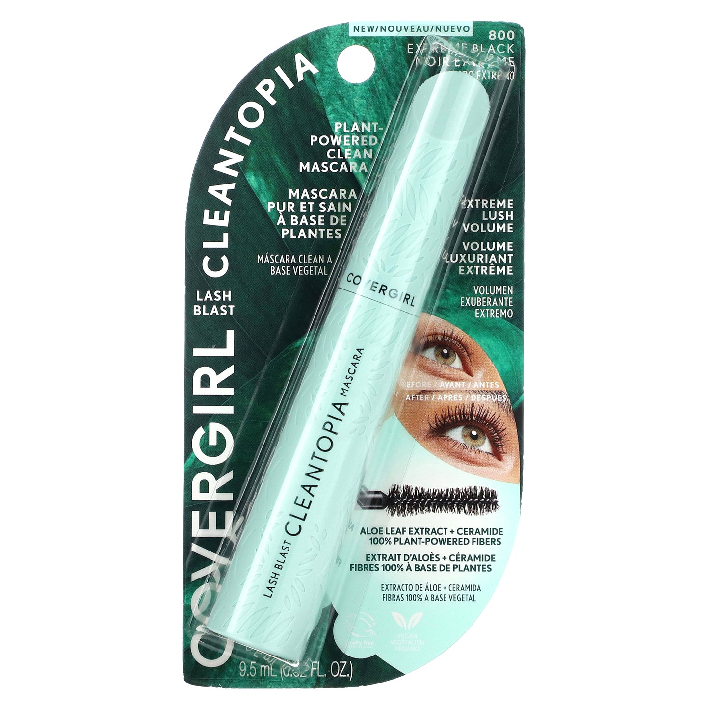 Covergirl, Lash Blast, Cleantopia Mascara, 800 Extreme Black, 0.32 fl oz (9.5 ml)