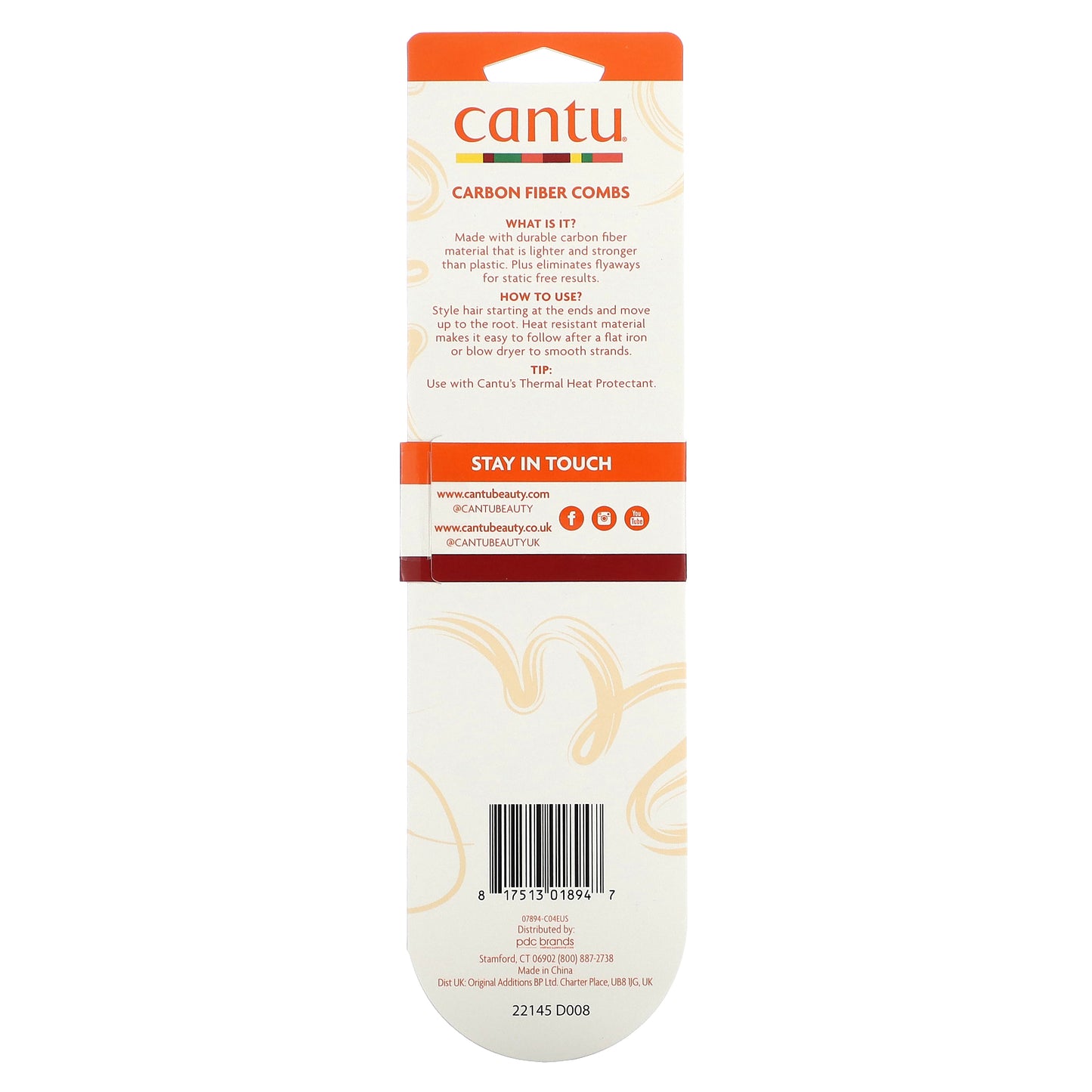 Cantu, Two Carbon Fiber Combs, 2 Combs