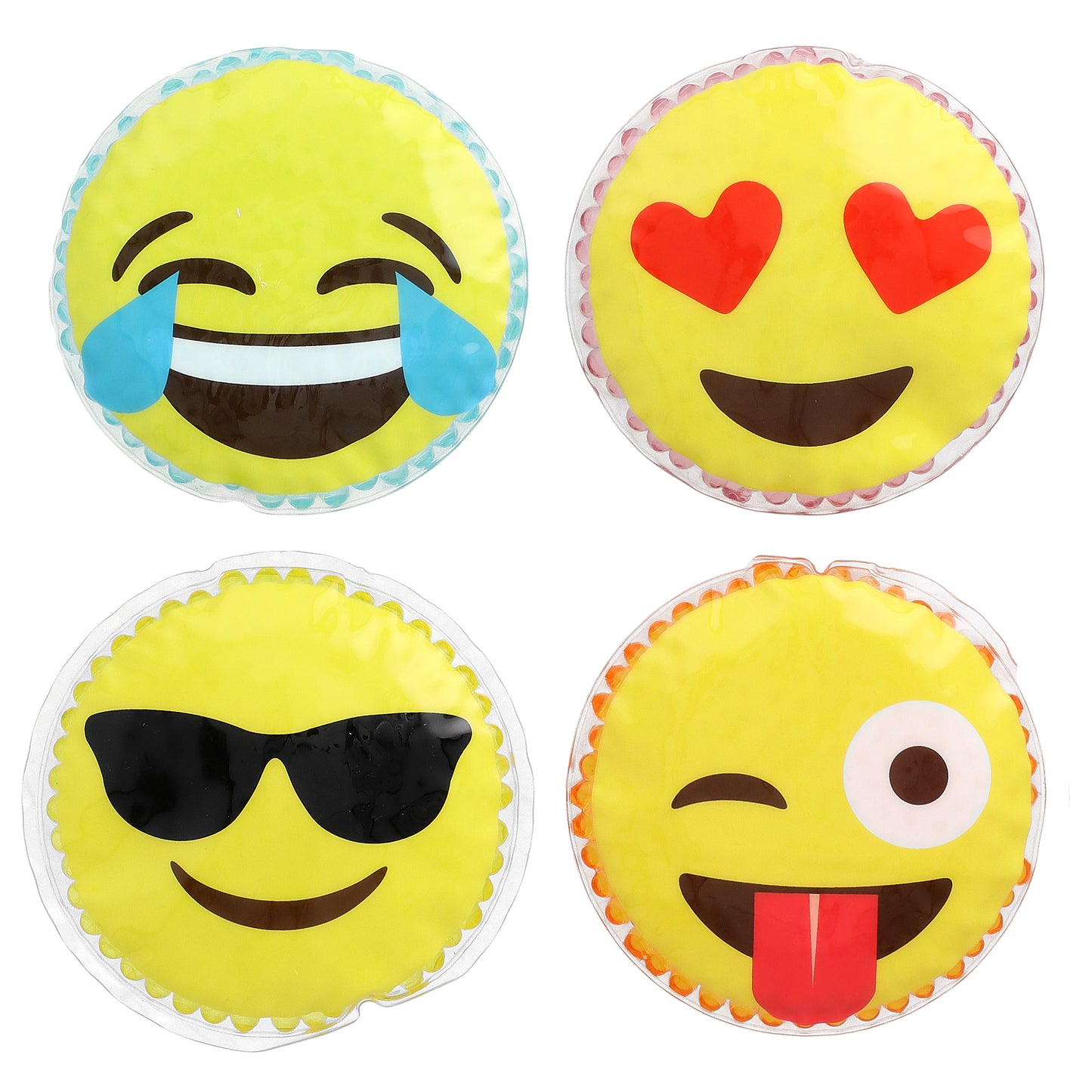 FOMI, Hot/Cold Boo Boo Gel Packs, Emoji, 4 Pack