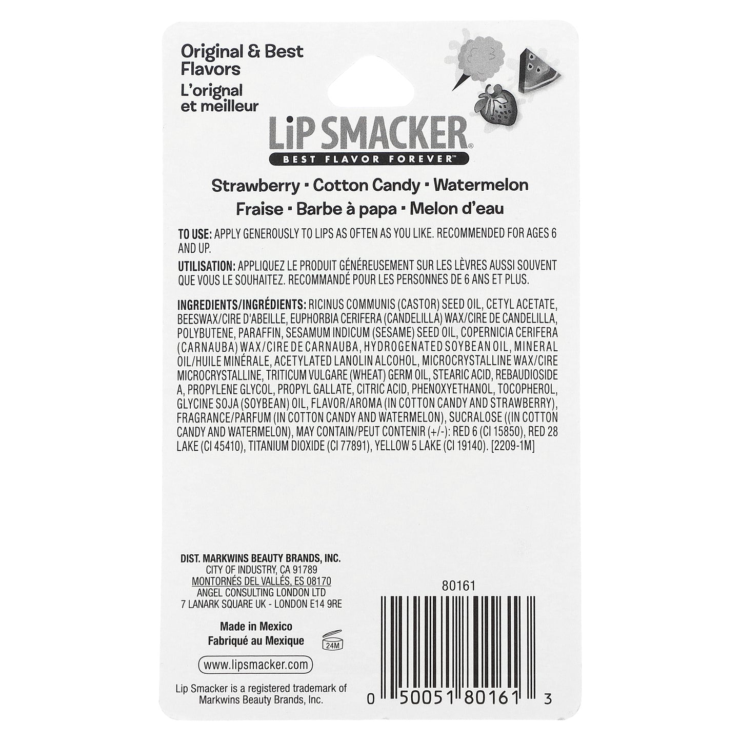 Lip Smacker, Lip Balm, Original & Best Flavors, 3 Pack, 0.14 oz (4 g) Each