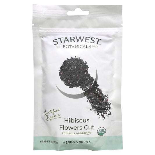 Starwest Botanicals, Organic Hibiscus Flowers Cut, 1.76 oz (49.9 g)