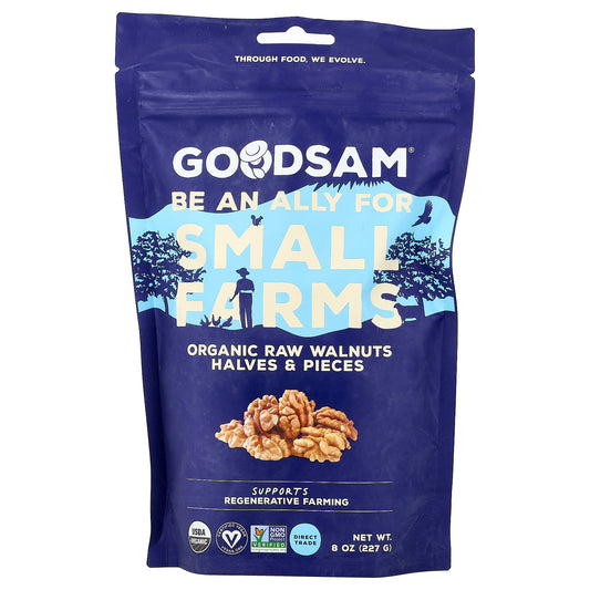 GoodSam, Organic Raw Walnuts, Halves & Pieces, 8 oz (227 g)