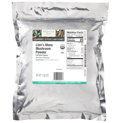 Frontier Co-op, Organic Lion's Mane Mushroom Powder, 4 oz (113 g)