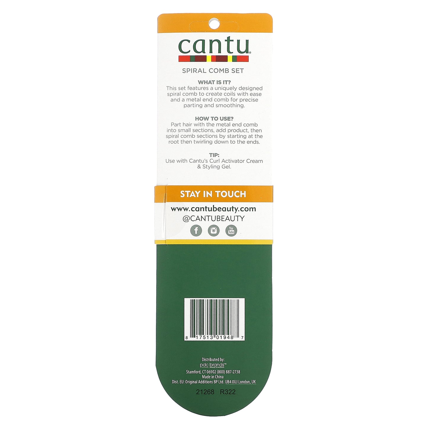 Cantu, Style, Part & Twist Set, 2 Combs