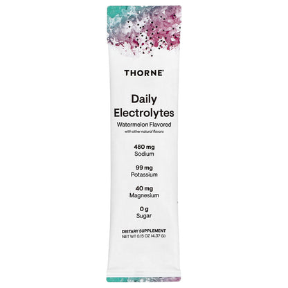 Thorne, Daily Electrolytes, Watermelon, 30 Stick Packs, 0.15 oz (4.37 g) Each