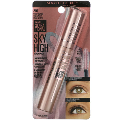 Maybelline, Lash Sensational, Sky High Mascara, 801 Very Black, 0.24 fl oz (7.2 ml)